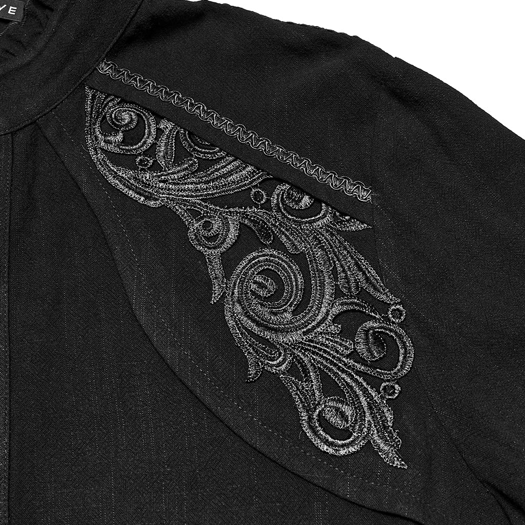 WY-1875CCM Elegant Victorian Gothic Shirts with Intricate Embroidered Details - Image 17