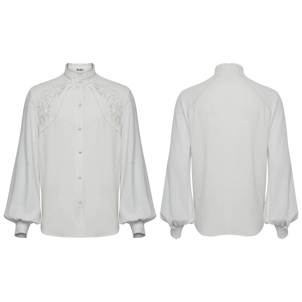 WY-1875CCM Elegant Victorian Gothic Shirts with Intricate Embroidered Details - Image 6