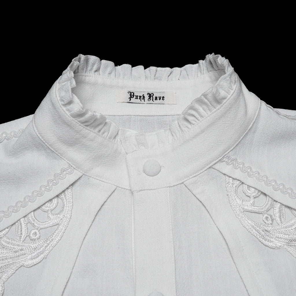 WY-1875CCM Elegant Victorian Gothic Shirts with Intricate Embroidered Details - Image 8
