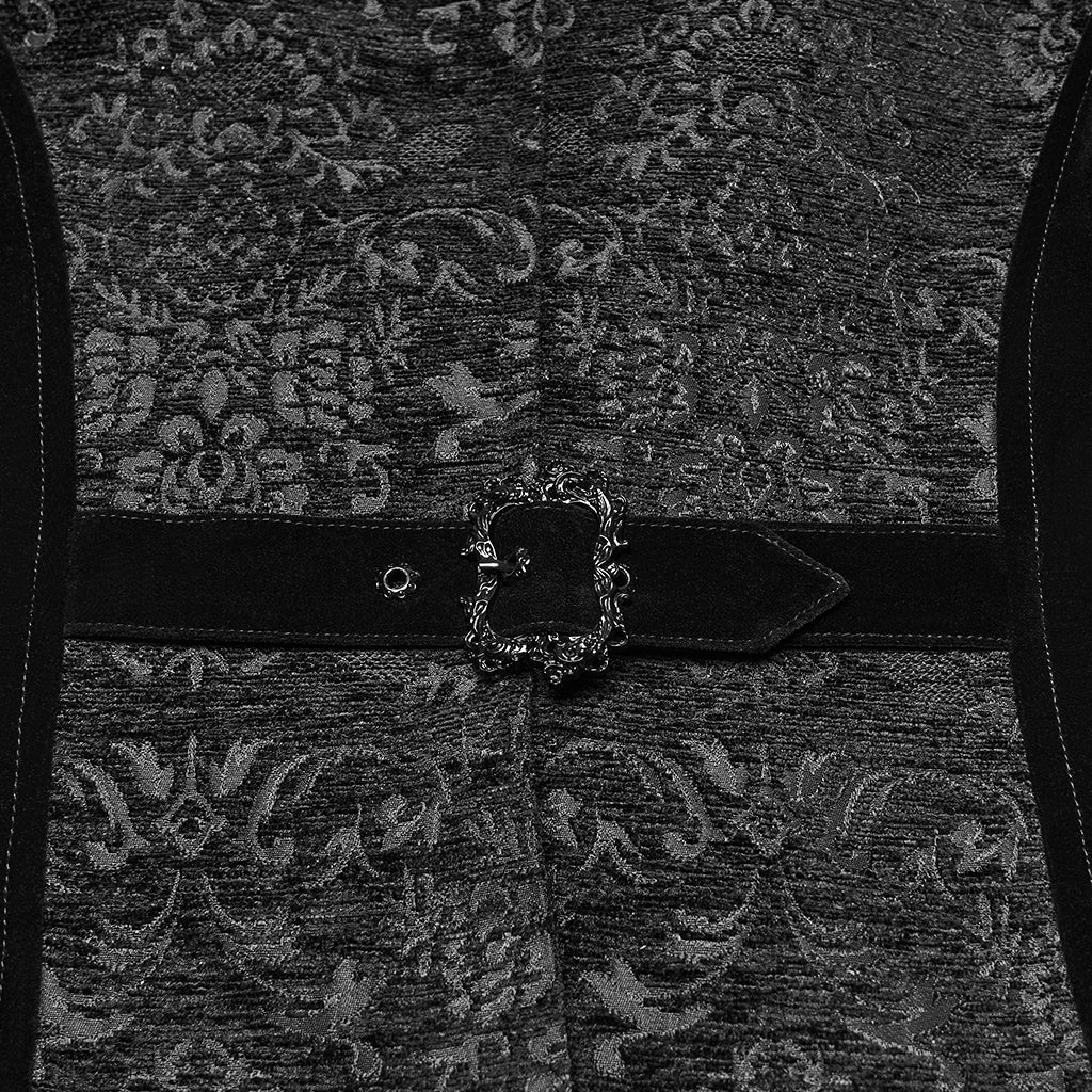 WY-1877MJM Regal Brocade Gothic Vest Victorian Style Embroidered Waistcoat Gothic Vest Vintage Brocade Design Black Gold Costume Mens Elegant Brocade Gothic Vest Victorian Steampunk Costume Waistcoat - Image 19