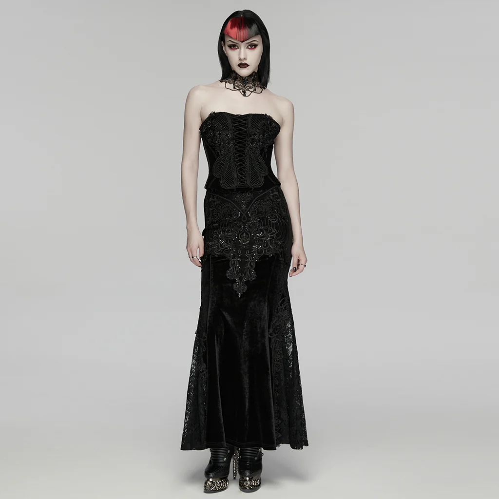 WY-1909SYF Exquisite Floral Gothic Corset with Adjustable Lace-Up Back - Image 6