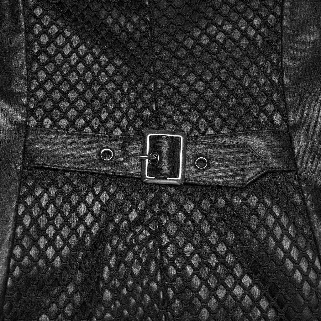 WY-1914MJF Punk Vests Gothic Zippered Corset with Studded Details - Image 10