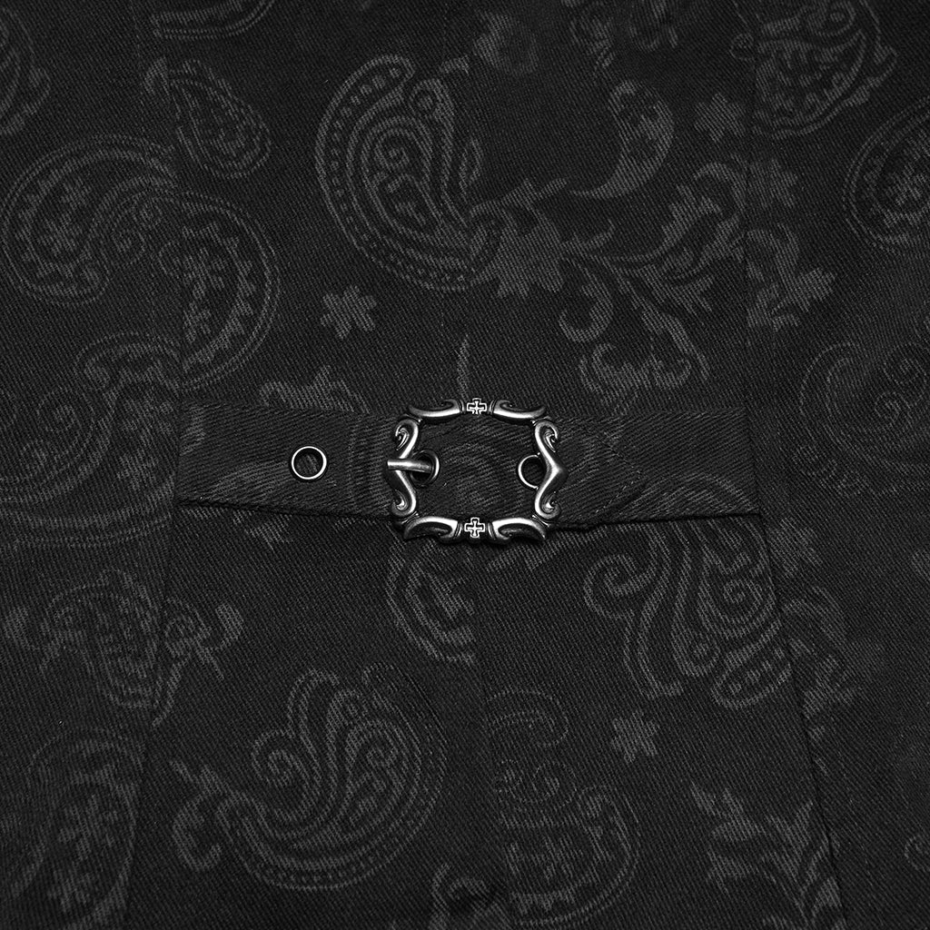 WY-1924MJF Gothic Vest Victorian Black Brocade Chain Detailing Sleeveless Waistcoat - Image 10